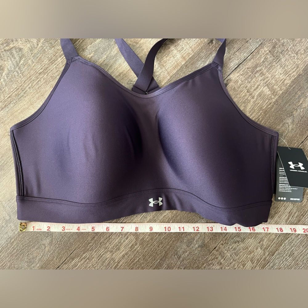 Under Armour 3x High Support Purple Sports Bra - Picture 7 of 10